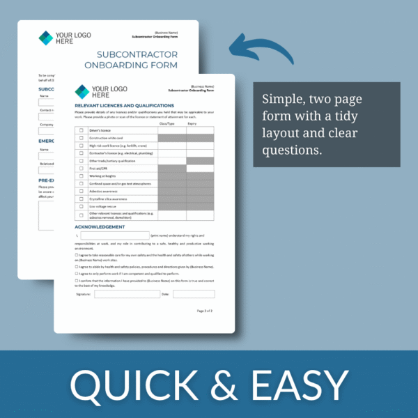 Subcontractor Onboarding Form - Image 4