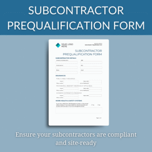 Subcontractor Prequalification Form