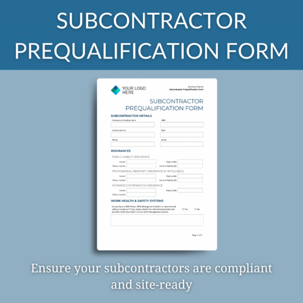 Subcontractor Prequalification Form