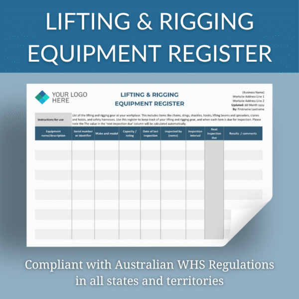 Lifting & Rigging Equipment Register