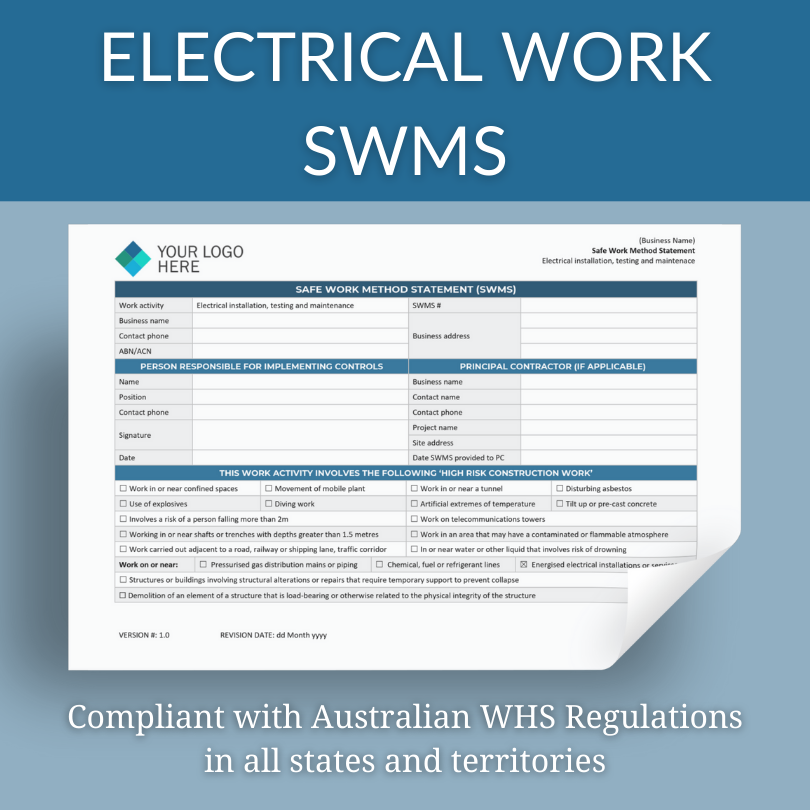 Preview of Electrical Work SWMS