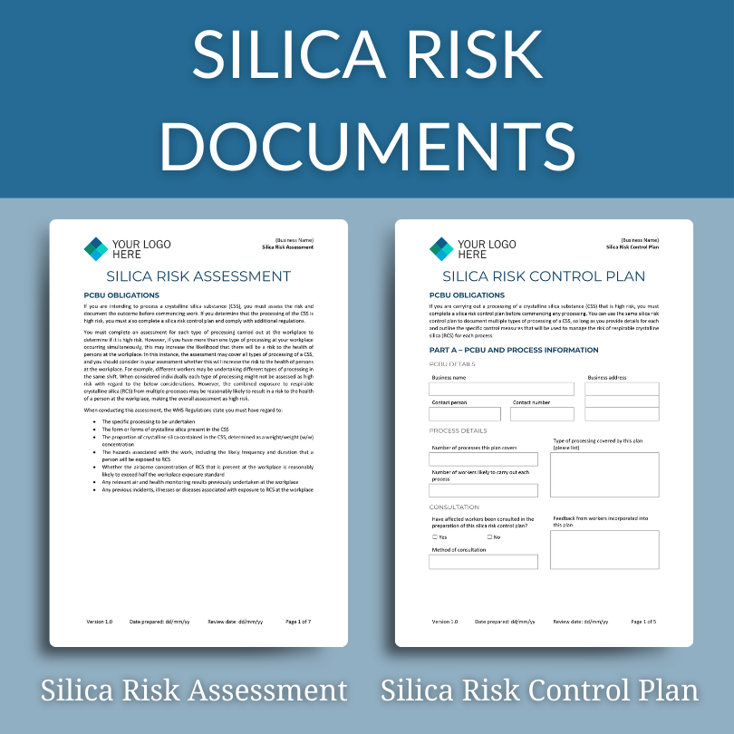 A preview of the silica risk assessment and silica risk control plan